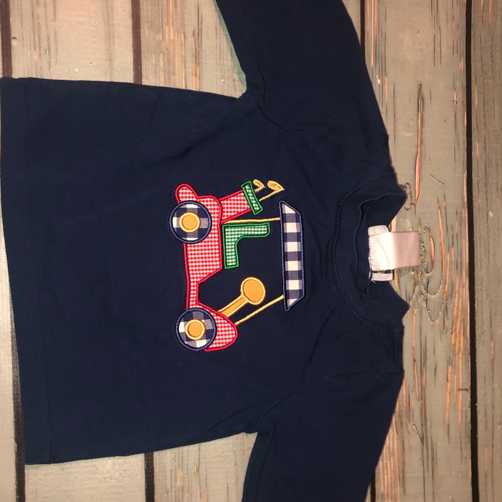 Smocked Out Navy Golf Caddy Applique Shirt
